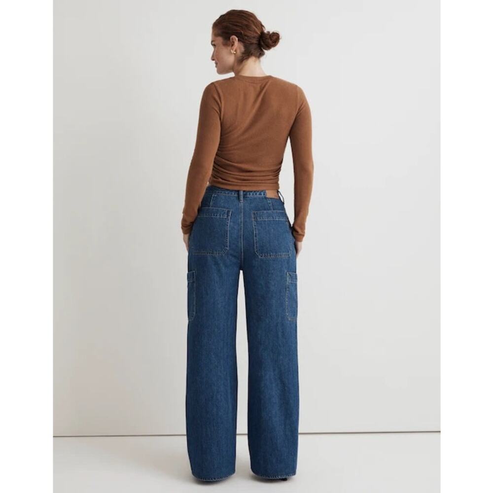 Madewell Curvy Baggy Straight Cargo Jeans in Codey Wash Rigid - Picture 5 of 11